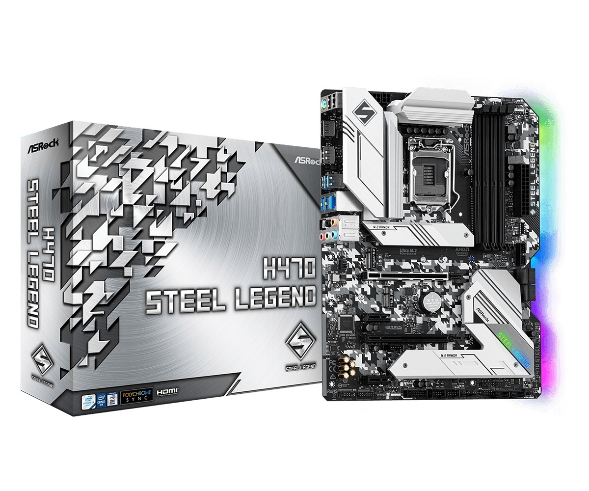 ASROCK　H470 Steel Legend　LGA1200 Asrock H470 Steel Legend - Motherboard Specifications On